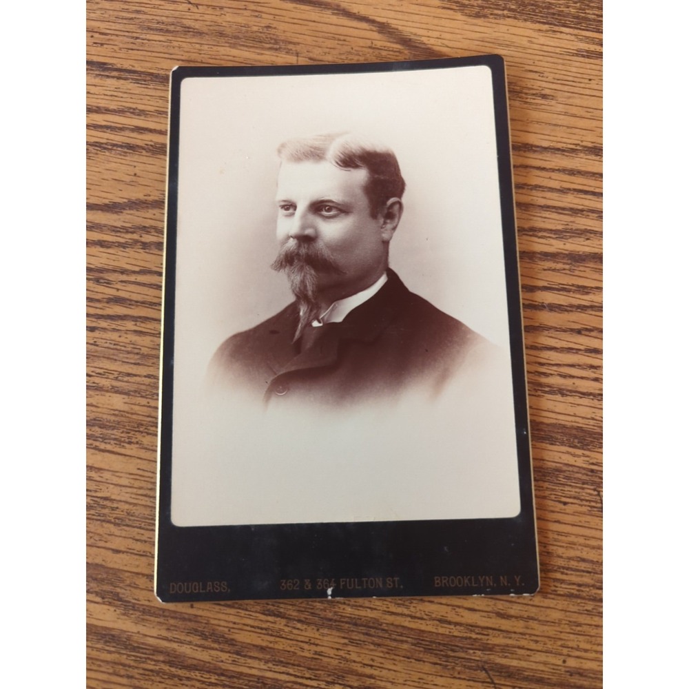 Antique Cabinet Card Man Gentleman Photo Victorian Portrait Brooklyn New York